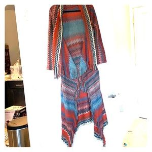 Multi Colored Boho Duster
